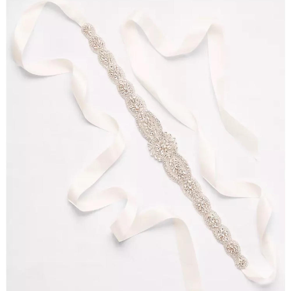 David’s Bridal Graduated Scallops Beaded Satin Sash